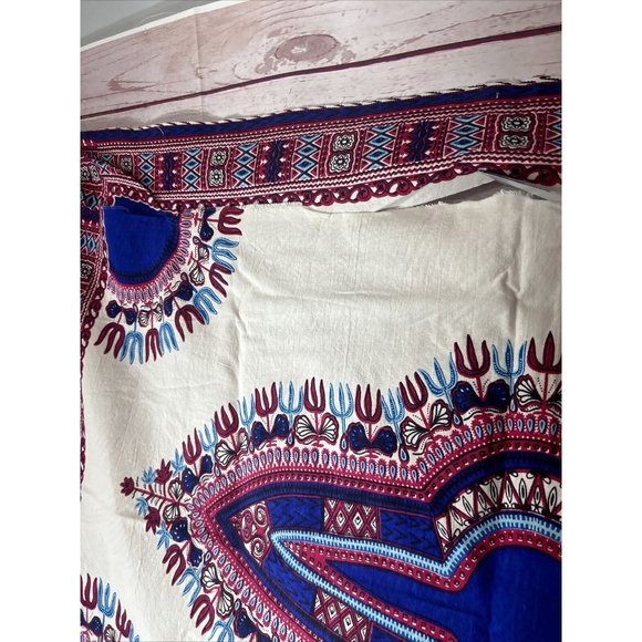 Dashiki Veritable African Real Wax Block Print Hitarget 816838 Fabric Red Blue - Picture 5 of 8